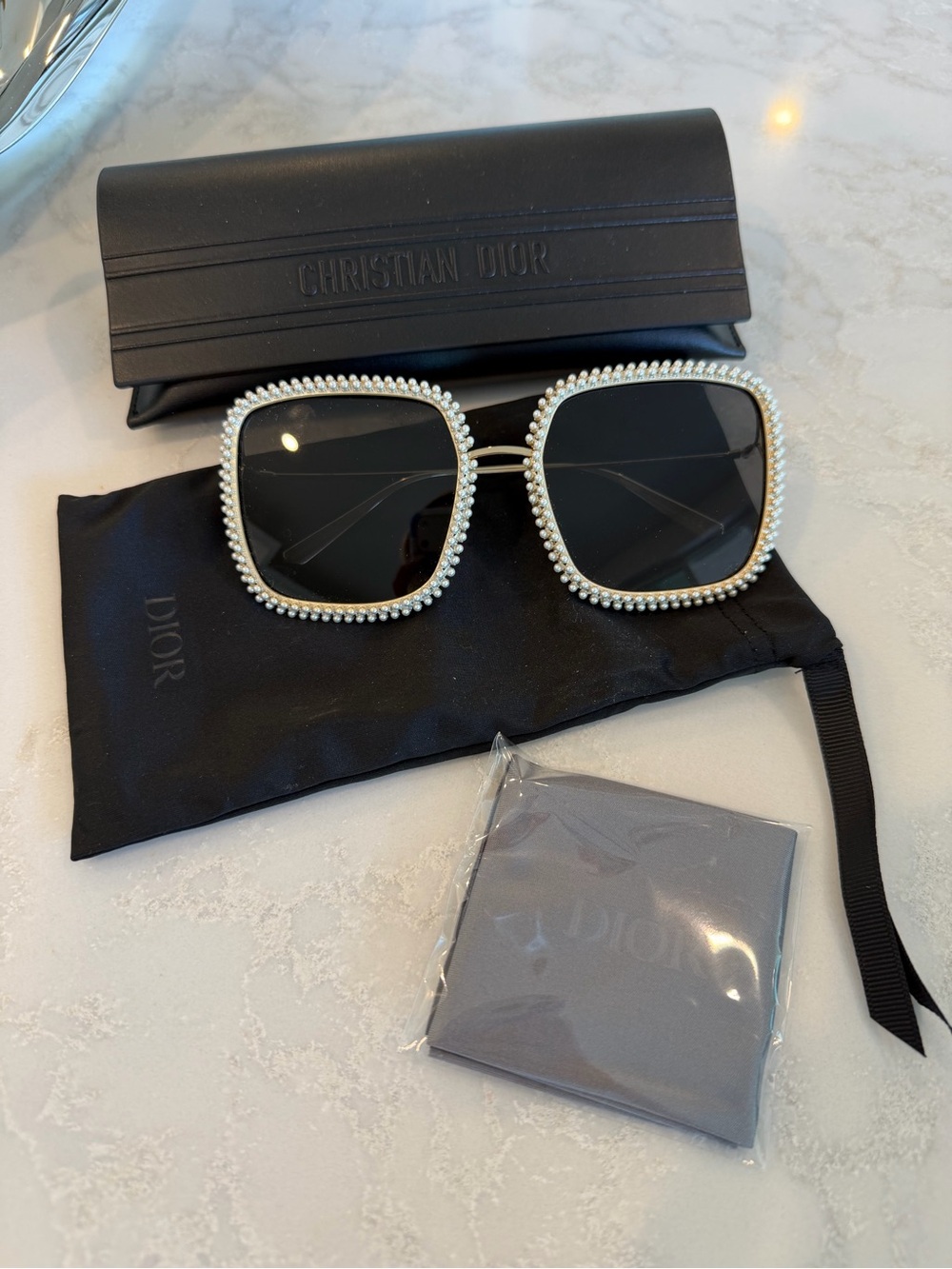 Dior Cannage Pearl gold wire limited edition sunglasses ; worn once